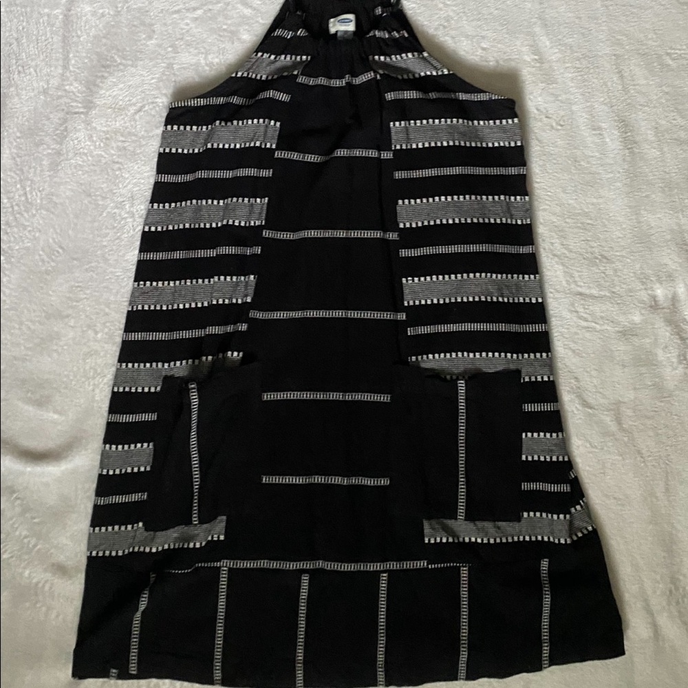 Navy blue and white old navy dress